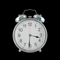 3:31 PM Vintage Steel Alarm Clock with Alloy Steel Body and Glass Twin Bell, Featuring Classic Analog Face with Detailed Hour and Minute Hands