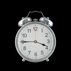 3:45 PM Vintage Steel Alarm Clock with Alloy Steel Body and Glass Twin Bell, Featuring Classic...