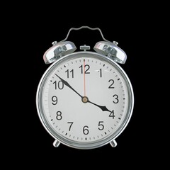 3:52 PM Vintage Steel Alarm Clock with Alloy Steel Body and Glass Twin Bell, Featuring Classic Analog Face with Detailed Hour and Minute Hands