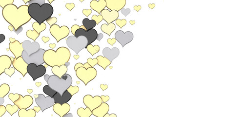 Falling red and pink hearts isolated on transparent background. Valentine’s day design.