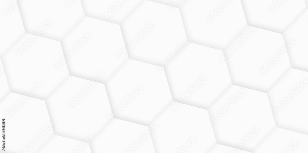 Poster 3d hexagonal structure futuristic white background and embossed hexagon abstract with hexagon backgr