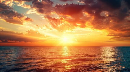 Fototapeta premium Golden Sunset over the Ocean