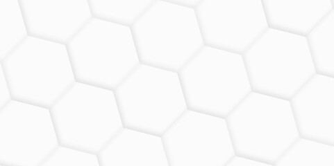 3d hexagonal structure futuristic white background and embossed hexagon abstract with hexagon background. honeycomb hexagonal background. Hexagon shape, white, shiny gray. hexagon pattern shape.