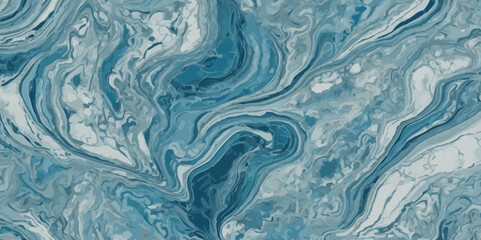 Vector abstract soft blue and silver print sea water and ocean marble texture background.