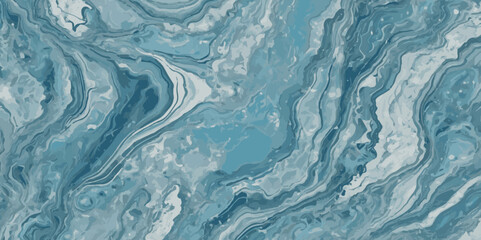 Vector abstract soft blue and silver print sea water and ocean marble texture background.