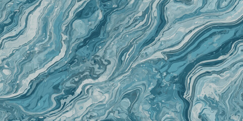 Vector abstract soft blue and silver print sea water and ocean marble texture background.