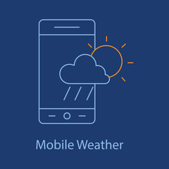 Mobile Weather Icon - Weather App, Mobile Forecast, Weather Updates with editable stroke.