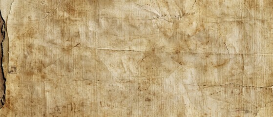 Panoramic close-up, high detail scan of worn-out parchment texture, Generative AI