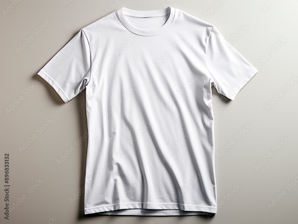 Aufkleber white t-shirt mockup on a neutral background, ideal for branding and design presentation. generative