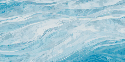 Watercolor surface ocean water wave, seamless blue water ocean wave background. Blue water ocean surfing wave.