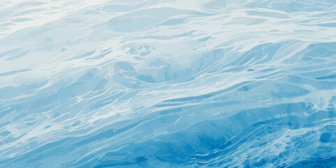 Watercolor surface ocean water wave, seamless blue water ocean wave background. Blue water ocean surfing wave.