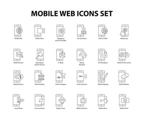 Innovative Mobile Technology Icons Collection with editable stroke.