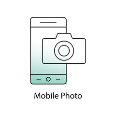Mobile Photo Icon - Photography App, Mobile Camera, Digital Photos with editable stroke.