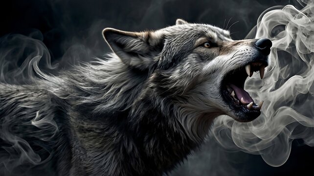 wolf in the smoke walllpaper