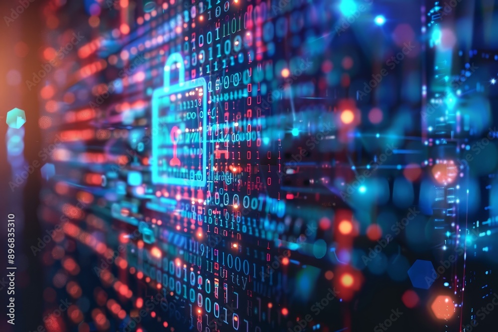 Canvas Prints Computer screen displaying data for enhancing security measures to safeguard sensitive information, Enhancing security measures to safeguard sensitive information