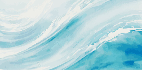 Fototapeta premium Sea water ocean wave vector background. Blue water ocean sea wave seamless background. Water ocean wave white and soft blue aqua, teal texture.