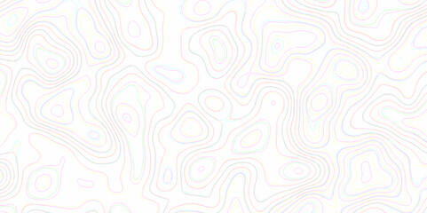 Obraz premium Natural printing illustrations of maps. panorama view multicolor wave curve lines banner background. topographic map in contour line light topographic topo contour map and ocean topographic line map.