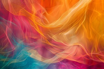 Obraz premium Colorful abstract background with a rainbow of colors swirling and blending together, Ethereal wisps of color dancing across a velvety background