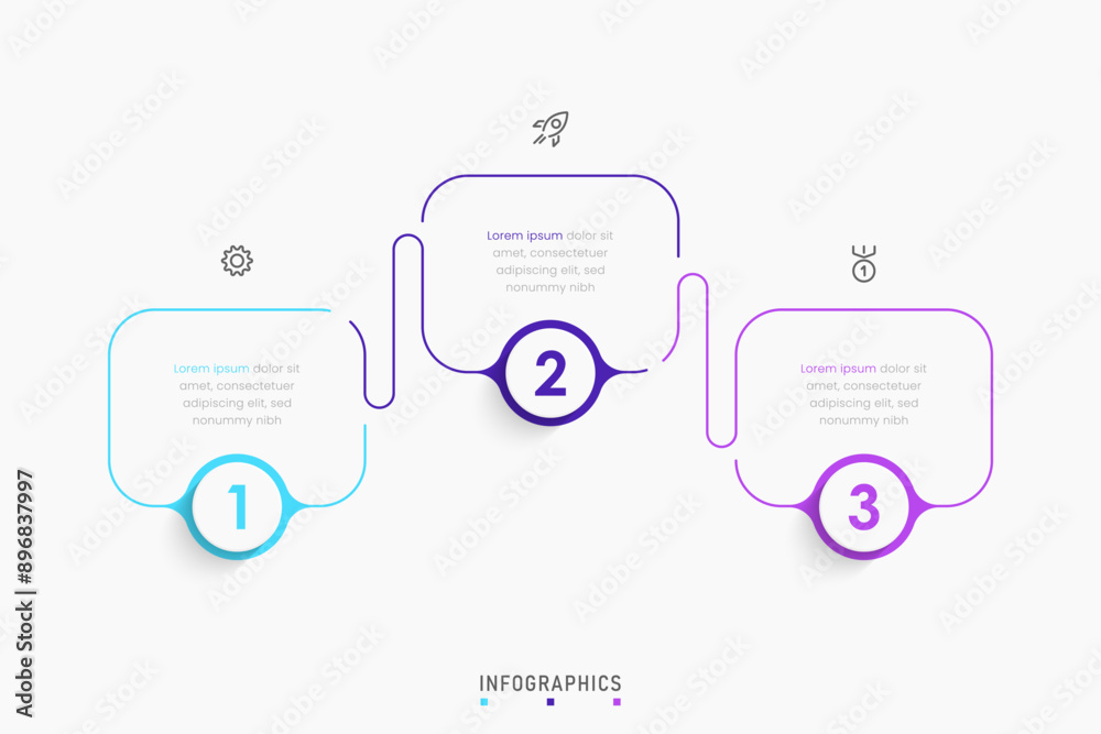 Wall mural vector infographic label design template with icons and 3 options or steps. can be used for process 
