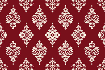 	
Ikat tribal Indian seamless pattern. Ethnic Aztec fabric carpet mandala ornament native boho chevron textile.Geometric African American oriental traditional vector illustrations. Embroidery style.