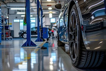 Obraz premium Car service. Auto repair shop. Car service station. Automotive industry