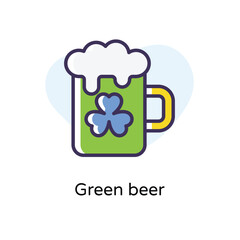 Green beer vector icon