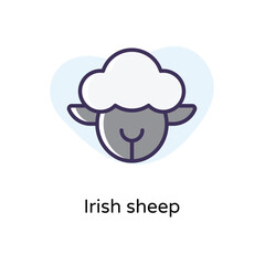 Irish sheep vector icon