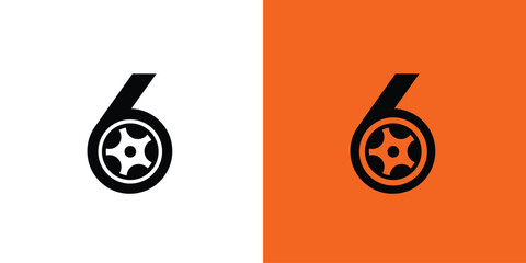 Strong and unique 6 tire logo design