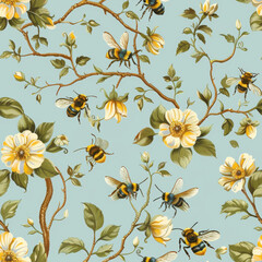 Tile pattern featuring tiny bees