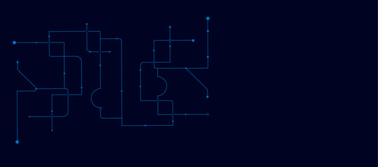 Vectors High-tech connection system on a blue background. Social networking and digital communication technology concept background