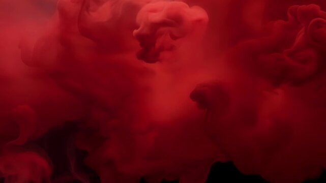 The smoke takes on a deep red hue creating a sinister and foreboding atmosphere.