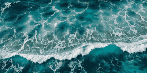 Blue ocean wave background. Blue and white water ocean background.