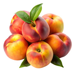 Peach fruit isolated on transparent background