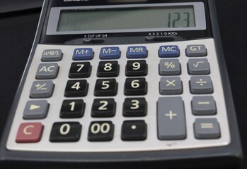 close up of calculator