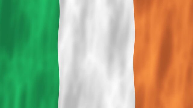 Ireland republic flag country animation 3D symbol design waving in wind movement national patriotism world culture emblem banner green white orange