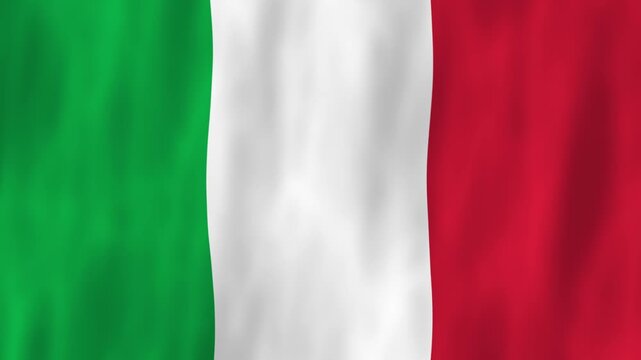 Italy Europe flag country animation 3D symbol design waving in wind movement national patriotism world culture emblem banner red green white