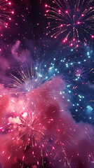 Fototapeta premium Summery fireworks standby wallpaper background