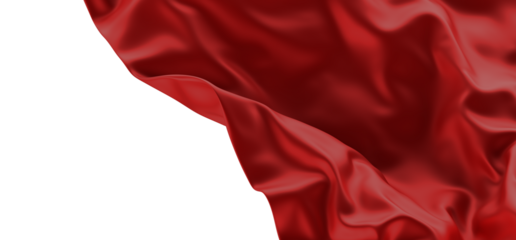 Smooth and shiny red cloth 3D