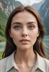 Fototapeta premium A person experiencing the beauty of nature in awe. 