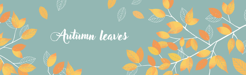 Obraz premium 秋の紅葉と落ち葉のフレーム_5