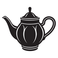 Teapot vector silhouette icon illustration isolated