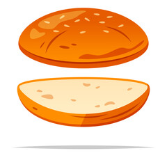 Burger buns empty bread vector isolated illustration