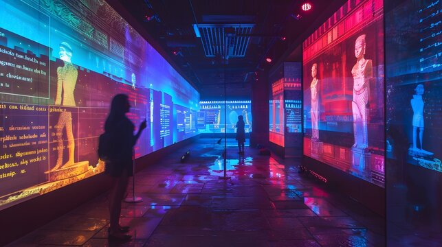 Interactive Art Installation with Silhouettes and Holographic Projections