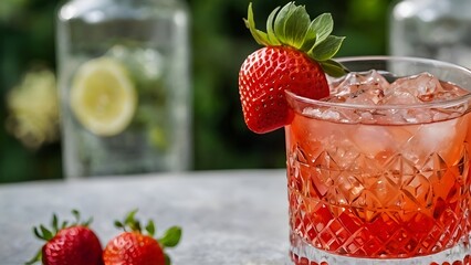 Vibrant Strawberry Alcohol-Free Cocktail with Citrus and Mint Twist