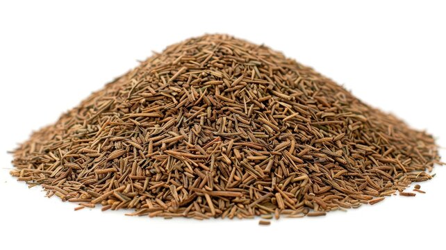A close-up view of a mound of ground cumin seeds, perfect for culinary and natural spice-themed projects.