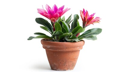 Pink Bromeliad in a Terracotta Pot