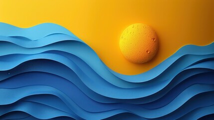 Joyful Labor Day Poster with Blue and Yellow Background