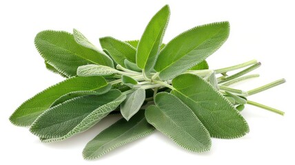 Fresh sage leaves, vibrant and aromatic, perfect for culinary uses or herbal remedies.