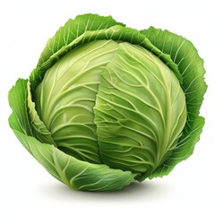 Fototapeta premium Fresh green cabbage with vibrant leaves, ideal for healthy recipes, salads, and vegetable dishes in culinary presentations.