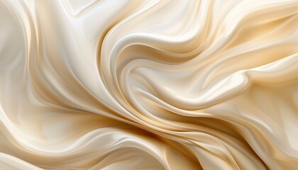 Obraz premium Swirling Beige Abstract Background with Smooth Curves, Gradient Shades, Copy Space